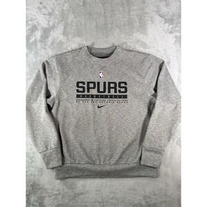 San Antonio Spurs Sweatshirt Mens Medium Grey Nike Dri Fit NBA Pullover